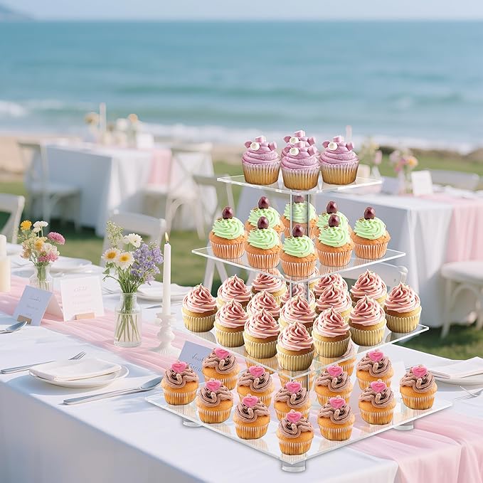 YestBuy 4 Tier Acrylic Cupcake Stand - Image 4