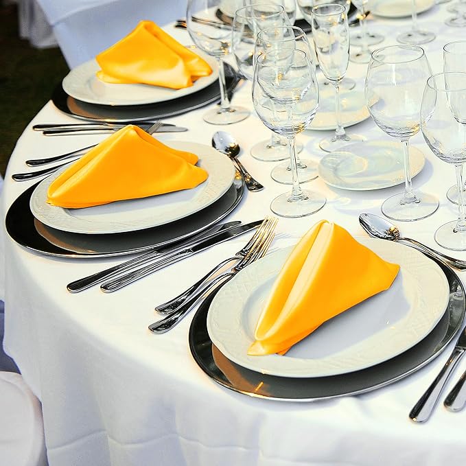 ANECO 12 Pieces Satin Napkins Soft Dinner Napkins Square Table Napkins 17 x 17 - Image 6