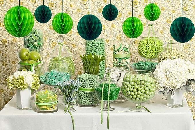 ZOOYOO 12Pcs 6" 10" Honeycomb Balls Decorations Hanging Tissue Paper Pom poms - Image 2