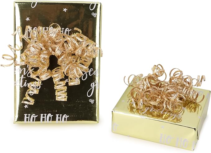 6" Metallic Champagne Christmas Curly Ribbon Bows - Image 6