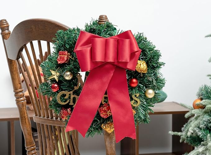 Red Satin Ribbon Double-Faced Wired Ribbons - Image 6