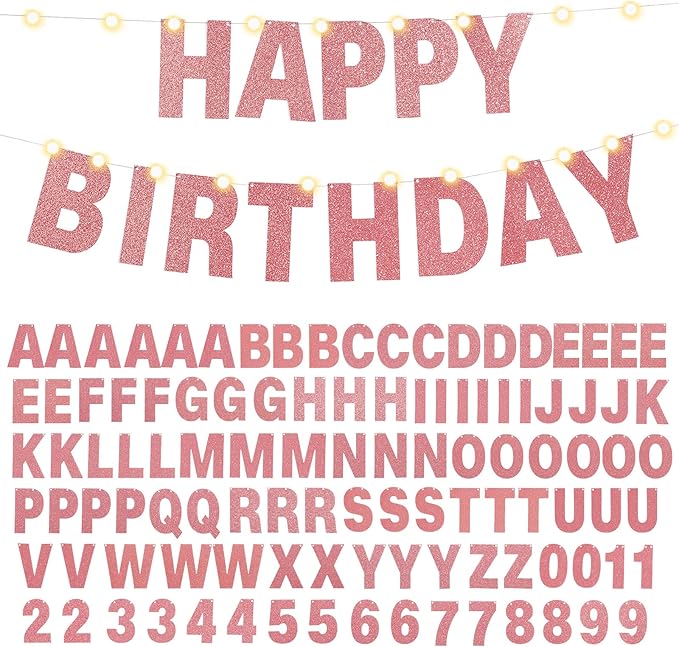 TaoBary 112 Pcs DIY Letter Kit Glitter Customizable Banner Letters Include 107 - Image 8