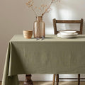 MIULEE Linen Cotton Blend Tablecloth Rectangle, Luxury Waterproof Stain by MIULEE