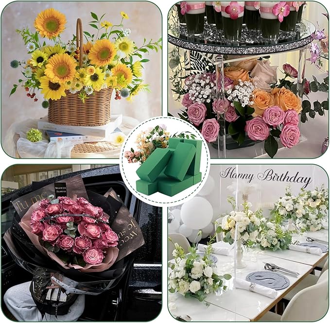 12 Pcs Floral Foam Blocks for Fresh & Artificial Flowers, 5.5" L x 3.1" W x - Image 6