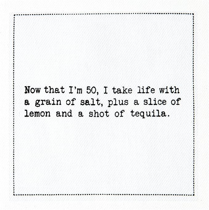 Five Star Napkins 50th Birthday Quotes White Cotton Cocktail Napkins, Beverage - Image 8