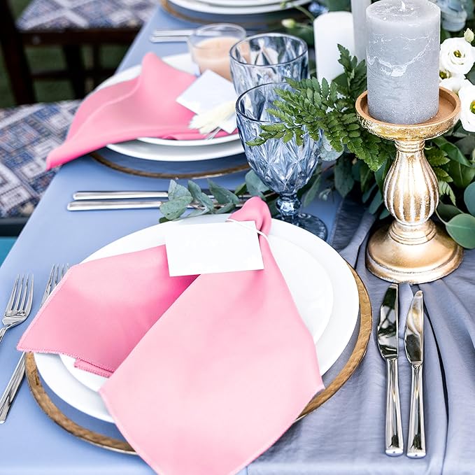 ANECO 12 Pieces Satin Napkins Soft Dinner Napkins Square Table Napkins 17 x 17 - Image 5
