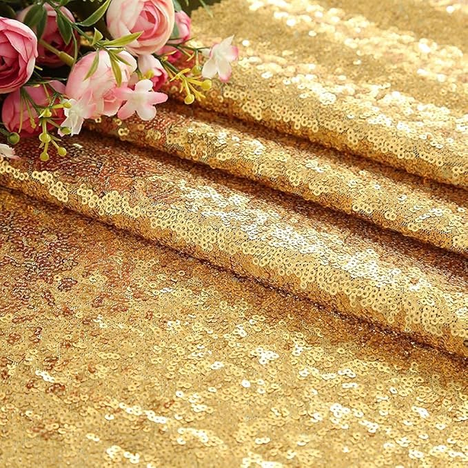 Poise3EHome Gold Backdrop Curtain, 6FT x 8FT Sequin Backdrop, Sequin Curtains - Image 7