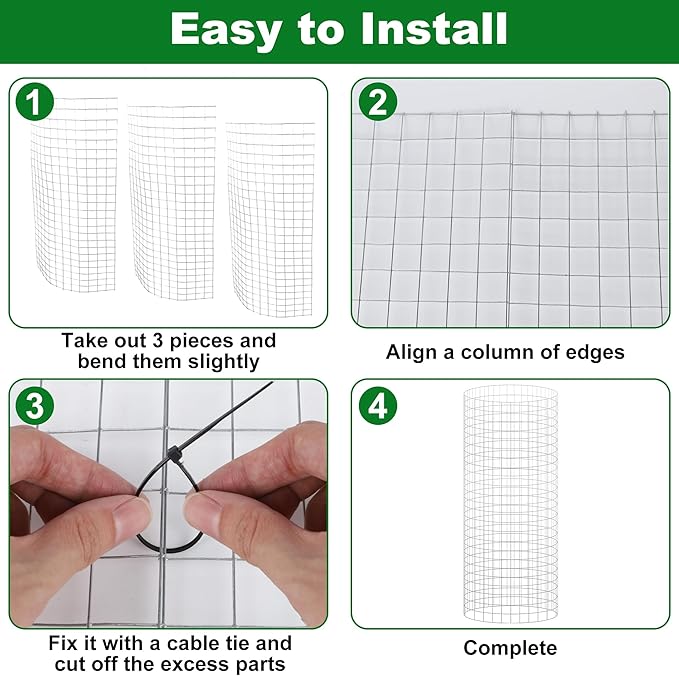winemana 12 Set Garden Plant Protector Cage, 24x12 in Metal Wire Protectors - Image 5