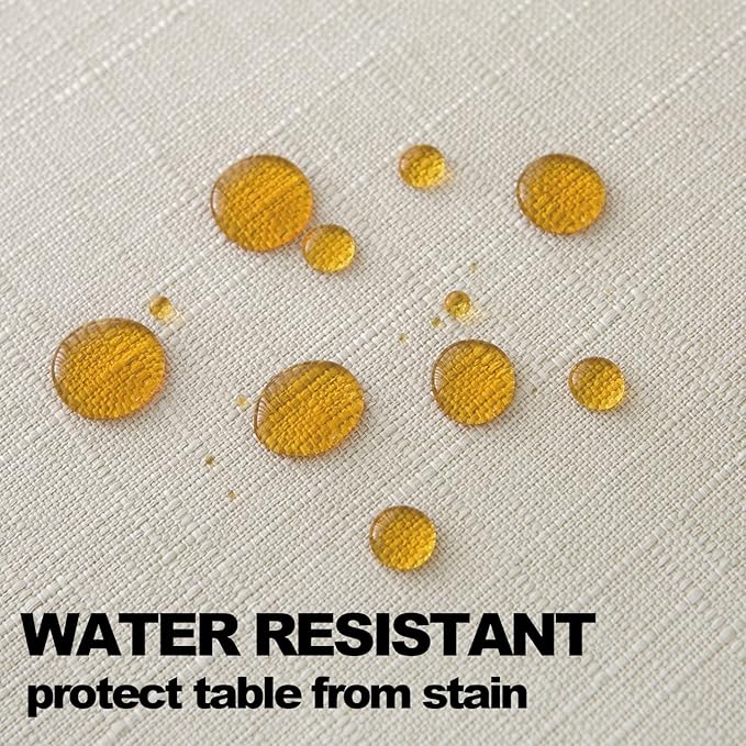 NLMUVW Ivory Table Cloth for Rectangle, Linen Textured Tablecloth Rustic Water - Image 4
