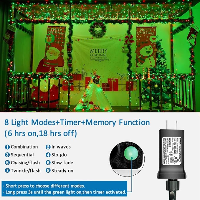 YEGUO 165ft 500 LED Christmas Lights Outdoor Waterproof - Image 3