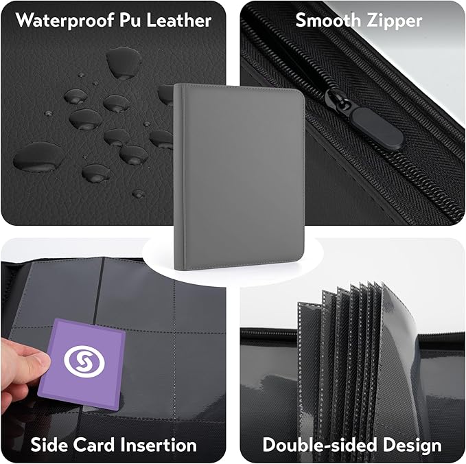 1000+ Pockets Trading Card Binder, Premium 16 Pocket Card Binder, Ringless Side - Image 4