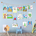 KOLLIEE Kids Artwork Display Art Wall Decor 4.93ft Boho Wooden Beaded Garland by KOLLIEE