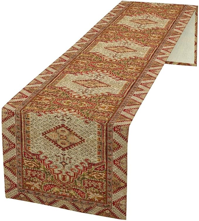 Boho Bohemia Style Orange Table Runner, Country Rustic Farmhouse Magical by Unknown