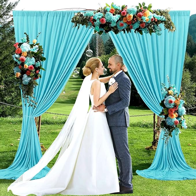 10 x 7 Feet Sky Blue Backdrop Curtain - Image 3