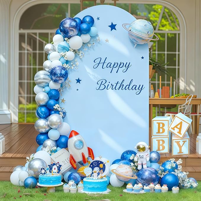 7.2FT Blue Arch Backdrop Cover by WishCare