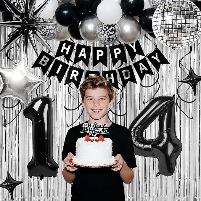 14th Birthday Decorations for Boys Girls, Fringe Curtains Kit - Image 3