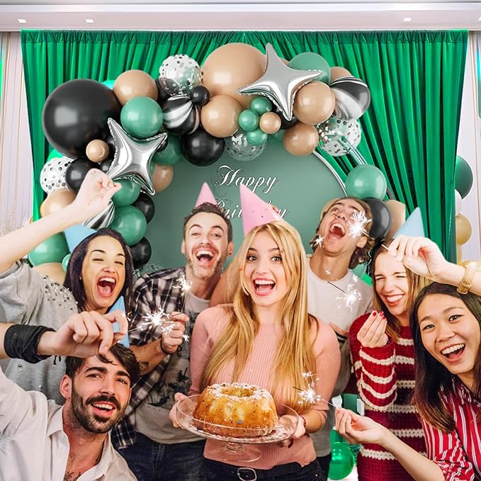 10 x 7 Feet Hunter Green Backdrop Curtain - Image 4
