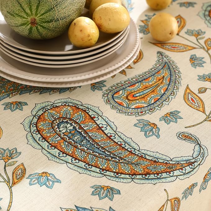 patdrea Designer Vintage French Long Rectangle Table Cloth, Italian Floral - Image 3