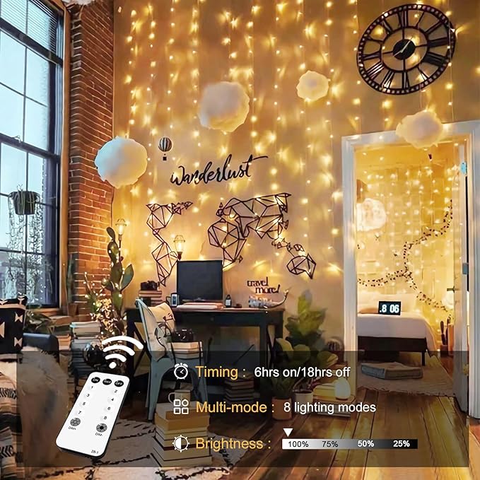 JMEXSUSS 600 LED Christmas Curtain Lights Outdoor, 9.5x19.6ft Christmas String - Image 8