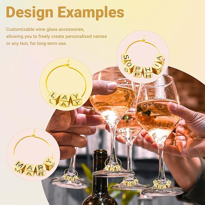 50 Sets Wine Glass Charms, Wine Charms - Image 3