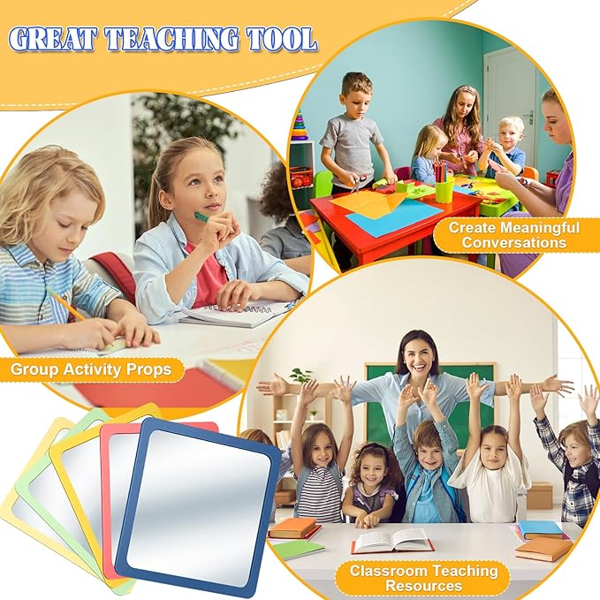 Dandat 10 Pcs Small Mirrors for Kids 6 x 6 Inch Square Shatter Proof Reflector - Image 5