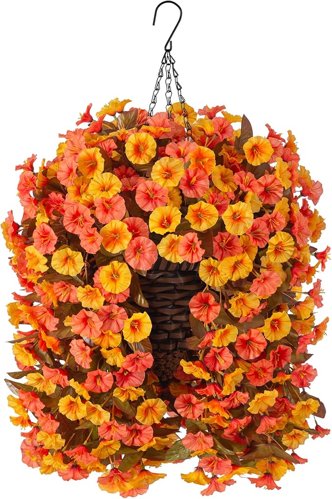 Artificial Fall Fake Hanging Flowers Plants Basket - Image 8