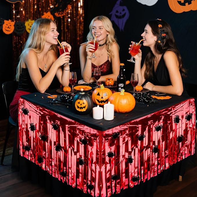 28x106 Inch Red Sequin Tablecloth - Image 7