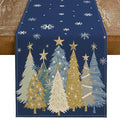 GEEORY Christmas Table Runner 13x90 Inch, Xmas Trees Snowflakes Holiday by GEEORY