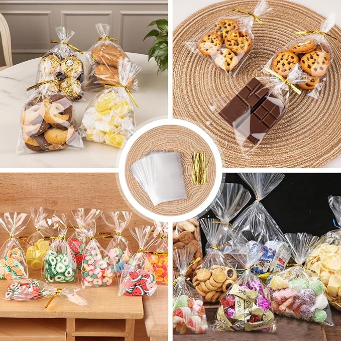 ZHEWTOEN Cellophane Bags, Small Gift Wrapping, Party Favors - Image 5