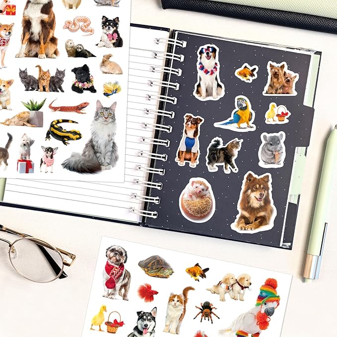 Pet Animals Stickers 660 Count Dog Cat Animal Pet Rabbit Parrot Fish Bird - Image 5