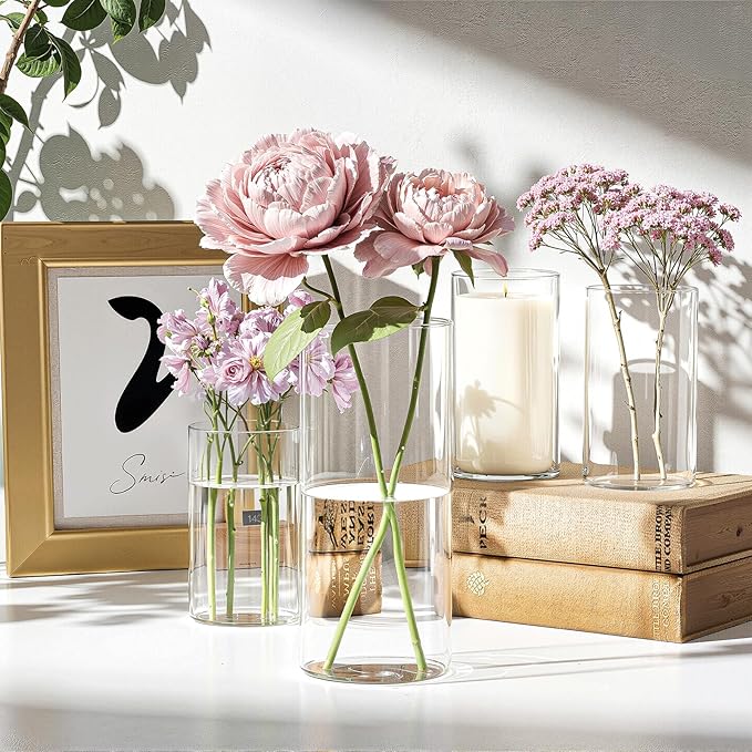 30 Pack Glass Cylinder Vase for Centerpieces, Hurricane Floating Candle - Image 6