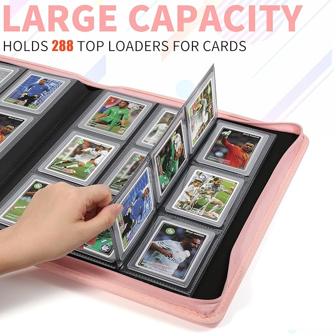 Toploader Binder, Holds 288 Toploaders, 9 Pocket Double-Sided Top Loader Binders - Image 3