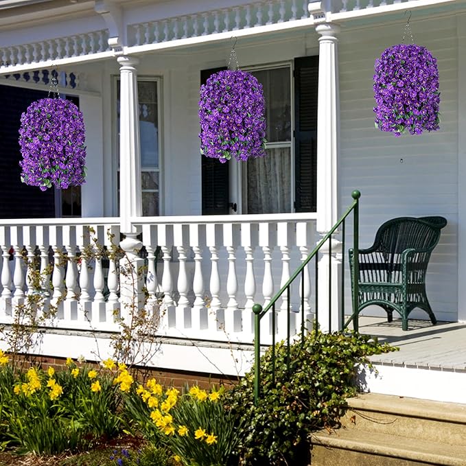 Artificial Faux Hanging Flowers Plants Basket - Image 5