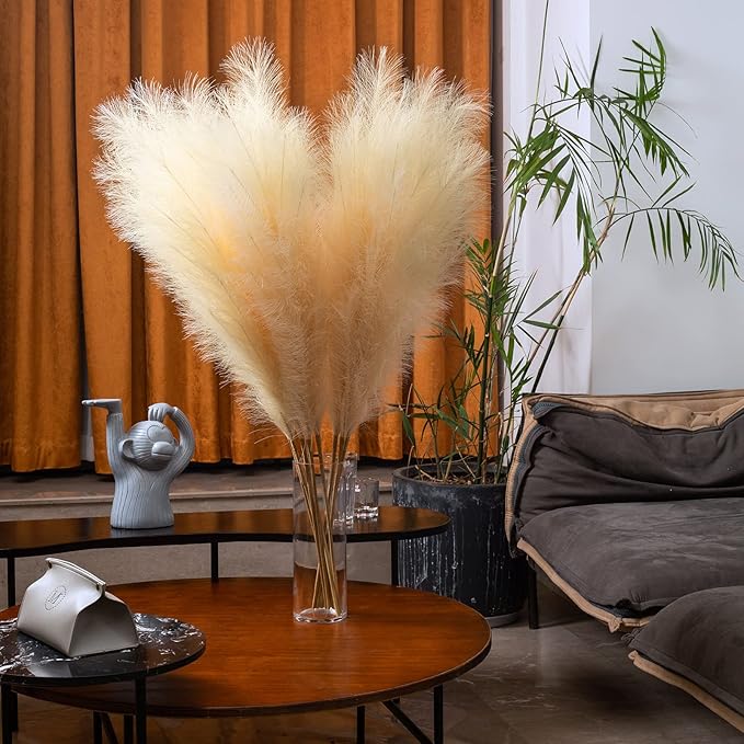 EVODIS Faux Pampas Grass 6 Stems, Artificial Pampas Grass - Image 6