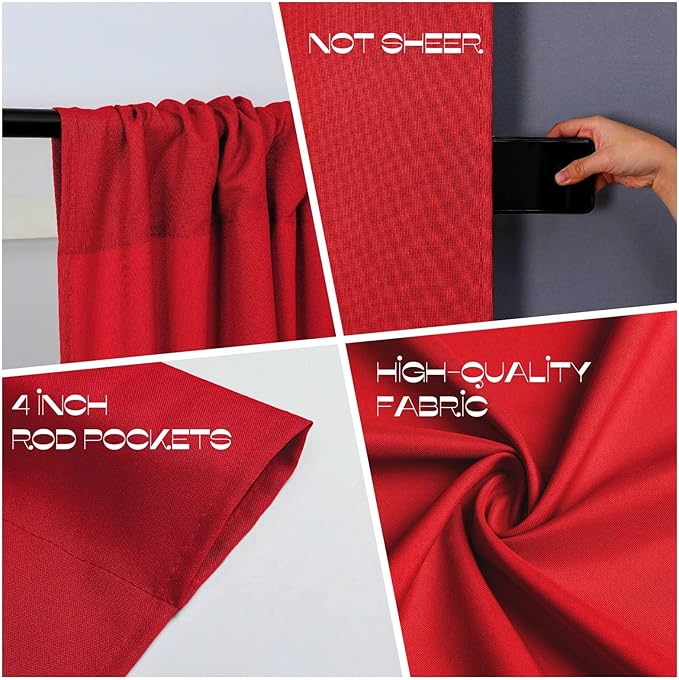 Joydeco Christmas Red Backdrop Curtain - Image 4