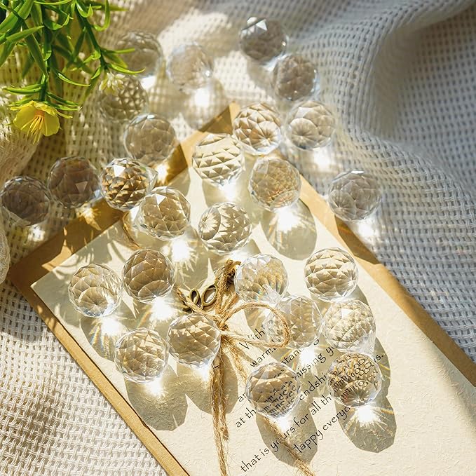 24pcs Clear Crystal Decorative Ball Prism Suncatchers - Image 2