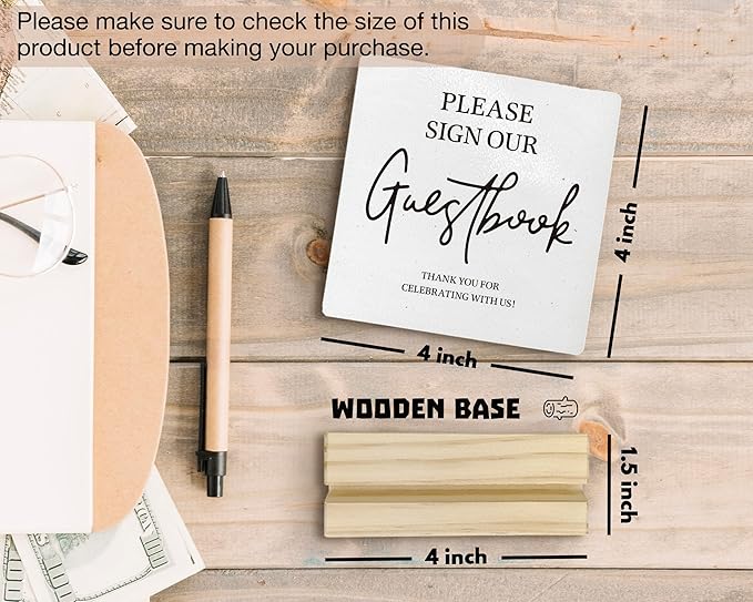 Guest Book Desk Decor, Wedding Guest Book Sign, Wedding GuestBook Wood Plaque - Image 3