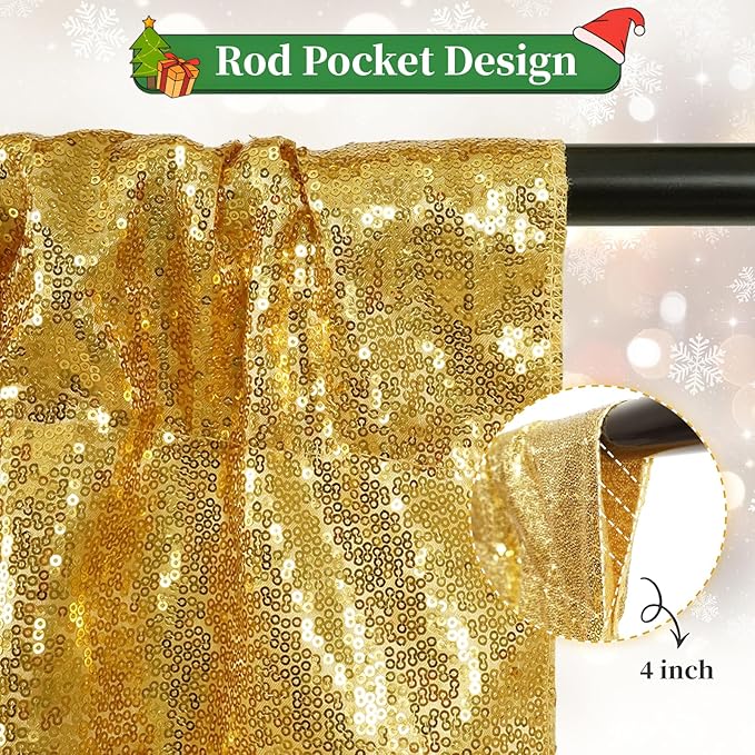 SquarePie Sequin Backdrop Curtain Not See Through Background - Image 5