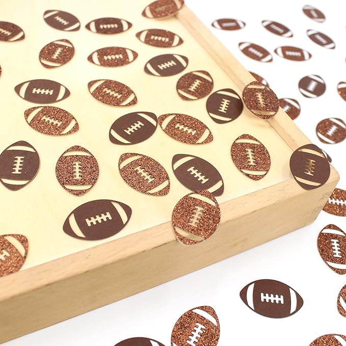 200PC Football Confetti for Table, Football Baby Shower Decorations, Football - Image 4
