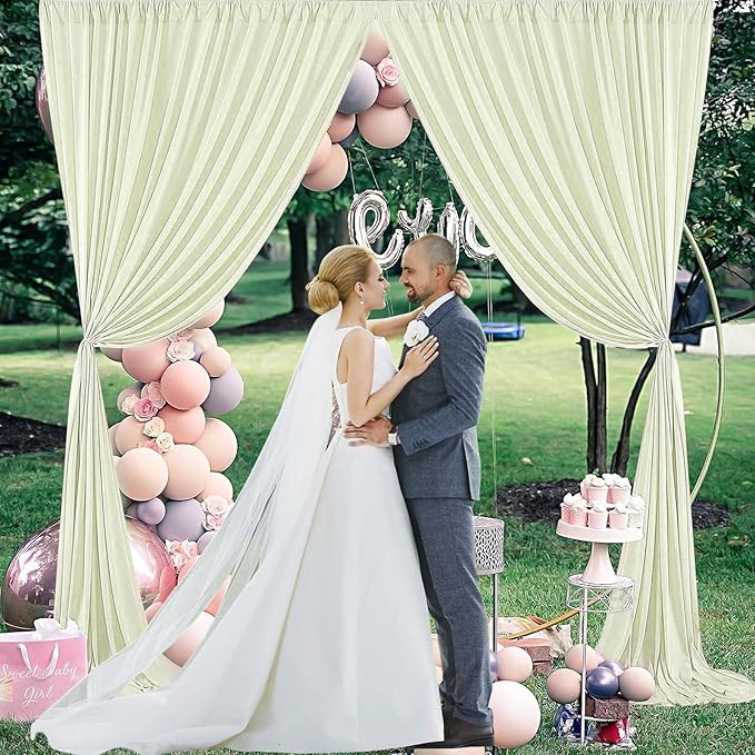 10 x 7 Feet Ivory Backdrop Curtain - Image 3