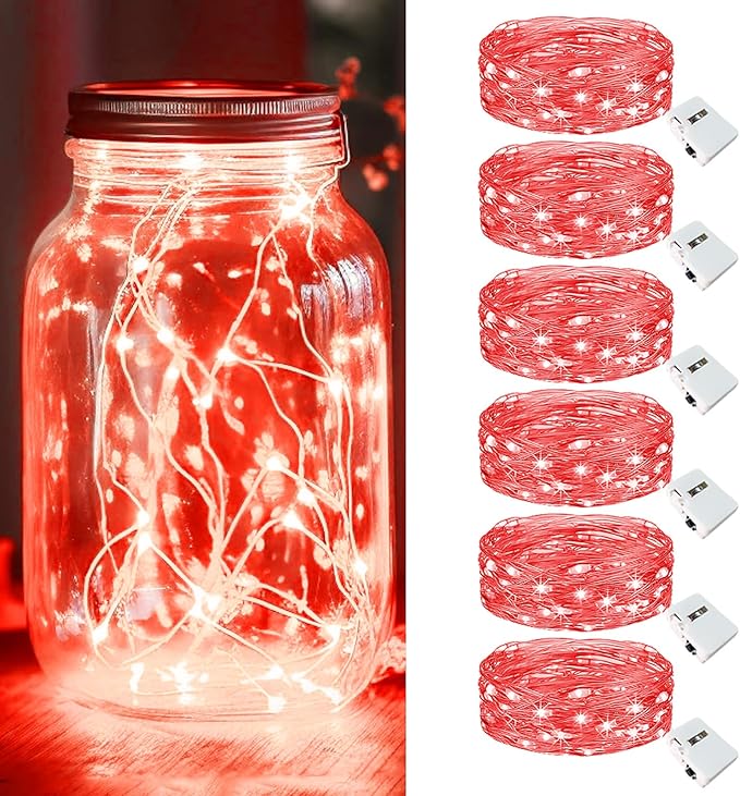 kolpop 6 Pack LED Fairy Lights Battery Operated, Mini Twinkle String Lights by kolpop