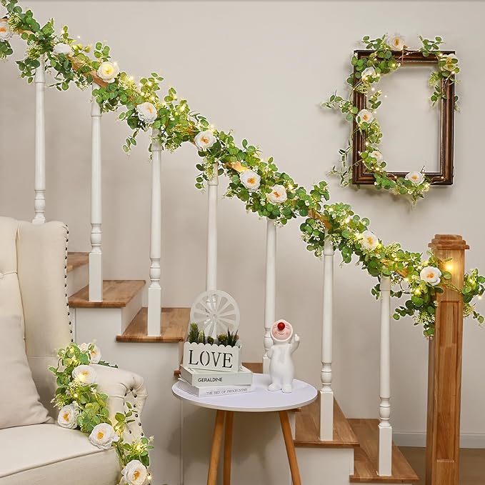 Dolicer 2Pcs 13Ft Artificial Eucalyptus Garlands - Image 8