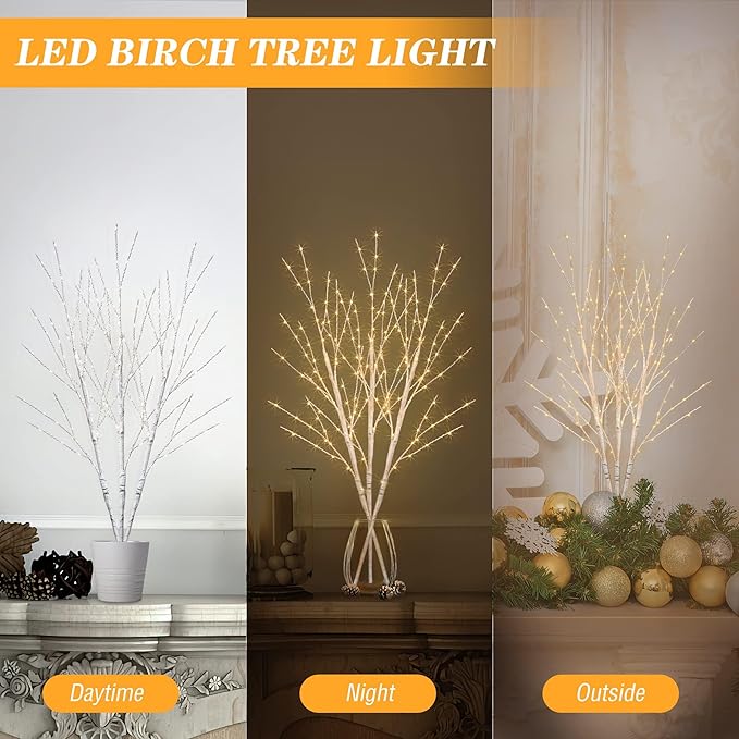 Bexdir Lighted Birch White Tree Branches 33IN 180LED - Image 9