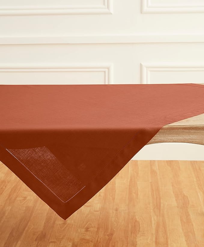 Solino Home Linen Cinnamon Tablecloth 52 x 52 Inch - Image 5