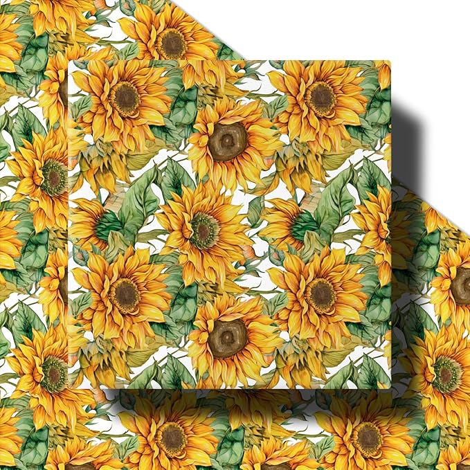 RUSPEPA Sunflower Wrapping Paper Roll - Image 2