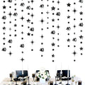 Black 40th Birthday Decorations Number 40 Circle Dot Twinkle Star Garland by pinkblume