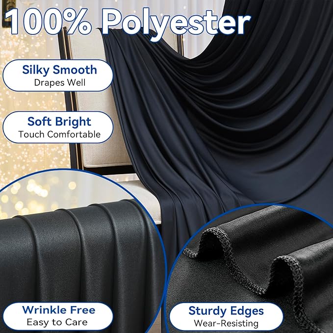 50ft x 15ft White Wrinkle Free Backdrop Curtain - Image 4
