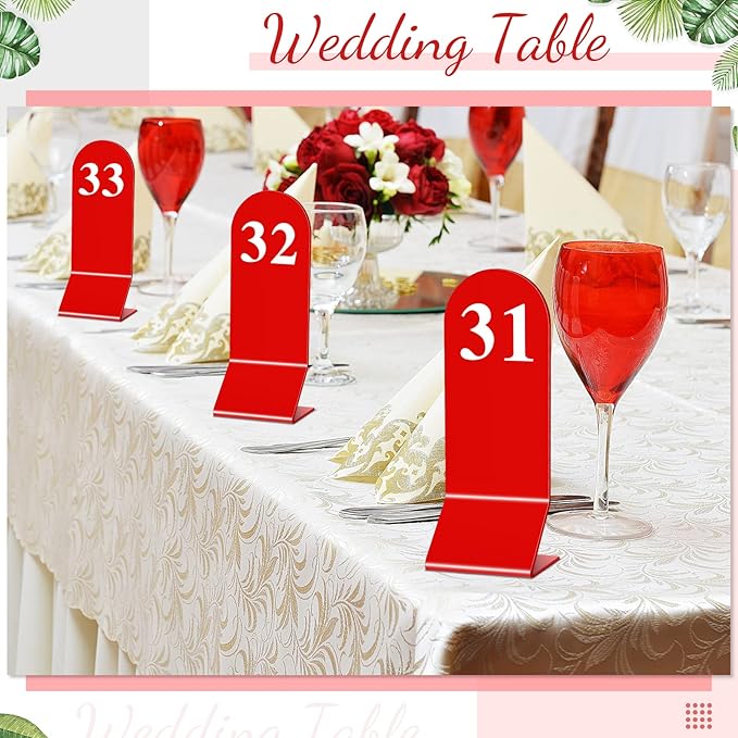 Remerry 50 Pcs Table Numbers 1-50 Acrylic Double Sided Number Cards Acrylic - Image 4