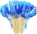 100 Pack Blue Lace Wedding Ribbon Wands Streamers by Kingsnow