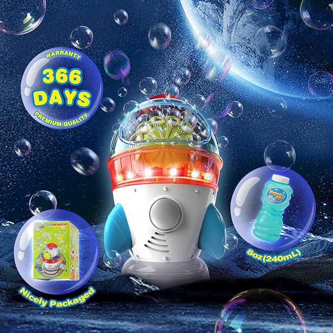 Rocket-Shaped Bubble Machine for Kids & Pets - Image 5
